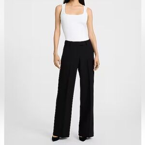 Express Editor Studio Stretch Twill Mid Rise Trouser – Black, Size 10